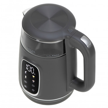 Adler Kettle with LED Display | AD 1305 | Electric | 2200 W | 1.7 L | Plastic | 360 rotational base | Grey