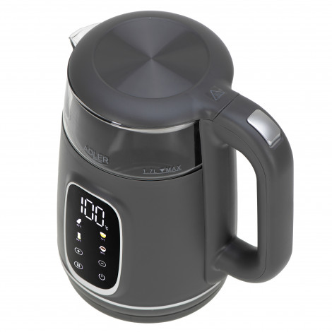 Adler Kettle with LED Display | AD 1305 | Electric | 2200 W | 1.7 L | Plastic | 360 rotational base | Grey