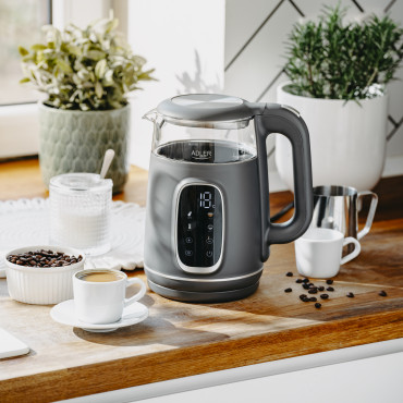 Adler Kettle with LED Display | AD 1305 | Electric | 2200 W | 1.7 L | Plastic | 360 rotational base | Grey