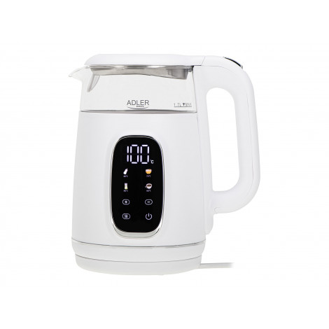 Adler Kettle with LED Display | AD 1305 | Electric | 2200 W | 1.7 L | Plastic | 360 rotational base | White/Silver