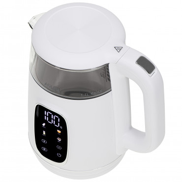 Adler Kettle with LED Display | AD 1305 | Electric | 2200 W | 1.7 L | Plastic | 360 rotational base | White/Silver