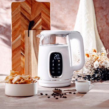 Adler Kettle with LED Display | AD 1305 | Electric | 2200 W | 1.7 L | Plastic | 360 rotational base | White/Silver