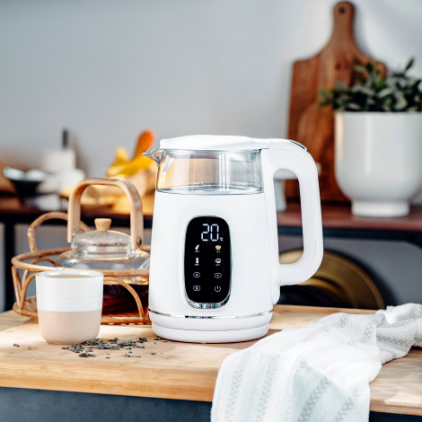 Adler Kettle with LED Display | AD 1305 | Electric | 2200 W | 1.7 L | Plastic | 360 rotational base | White/Silver