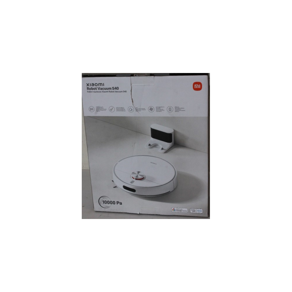 SALE OUT. Xiaomi Robot Vacuum S40 EU | Xiaomi Robot Vacuum S40 EU | Wet&Dry | 5200 mAh | Dust capacity 0.52 L | 10000 Pa | White