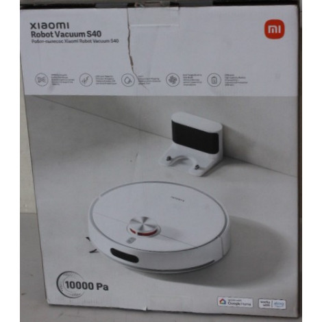 SALE OUT. Xiaomi Robot Vacuum S40 EU | Xiaomi Robot Vacuum S40 EU | Wet&Dry | 5200 mAh | Dust capacity 0.52 L | 10000 Pa | White