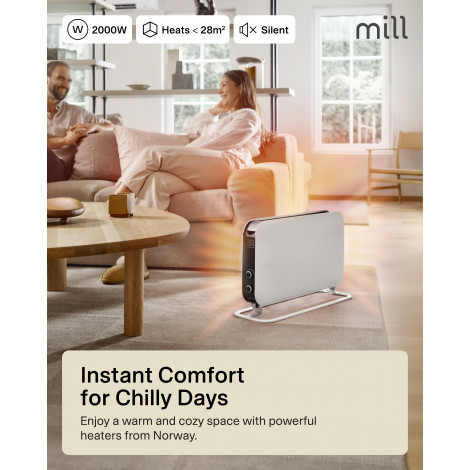 Mill | Heater | SG2000MEC | Convection Heater | 2000 W | Number of power levels 3 | Suitable for rooms up to 5-20 m | White | N/