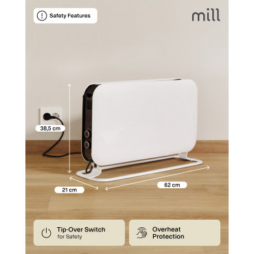 Mill | Heater | SG2000MEC | Convection Heater | 2000 W | Number of power levels 3 | Suitable for rooms up to 5-20 m | White | N/