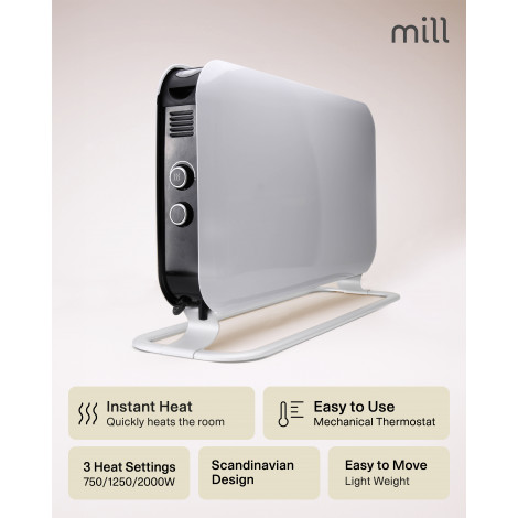 Mill | Heater | SG2000MEC | Convection Heater | 2000 W | Number of power levels 3 | Suitable for rooms up to 5-20 m | White | N/