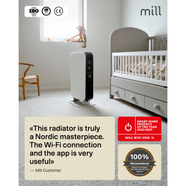 Mill | Heater | OIL2000WIFI3 GEN3 | Oil Filled Radiator | 2000 W | Number of power levels 3 | Suitable for rooms up to 24 m | Wh