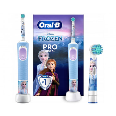 Oral-B | Electric Toothbrush | Vitality PRO Kids Frozen | Rechargeable | For kids | Number of brush heads included 1 | Number of