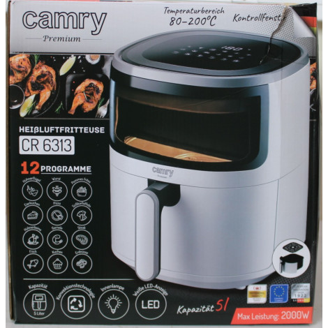 SALE OUT. Camry CR 6313 Airfryer Oven, 12 programs, Capacity 5l, White | Camry Airfryer Oven | CR 6313 | Power 2000 W | Capacity