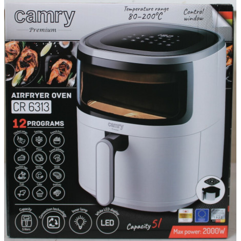 SALE OUT. Camry CR 6313 Airfryer Oven, 12 programs, Capacity 5l, White | Camry Airfryer Oven | CR 6313 | Power 2000 W | Capacity
