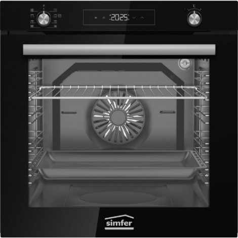 Simfer BI-81608P Pyrolytic Built-in Oven, Multifuncional, Capacity 80 L, Black | Simfer