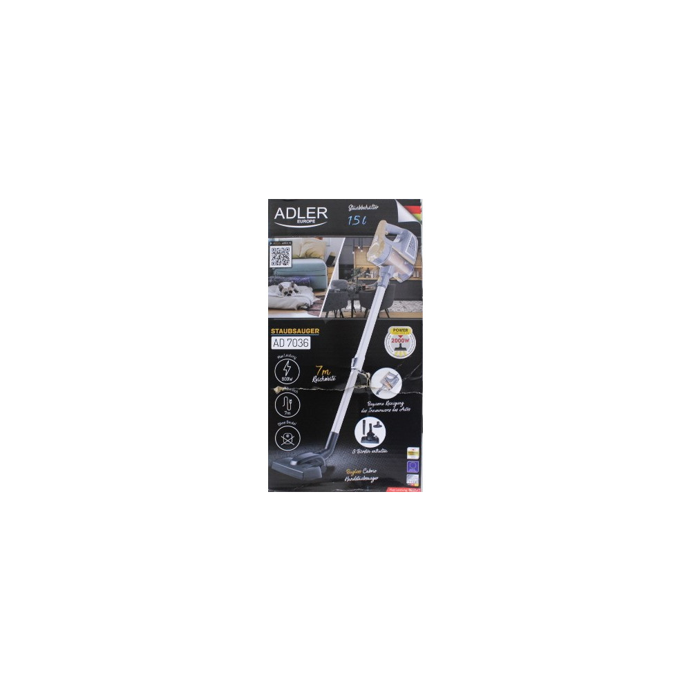 SALE OUT. | Adler | Vacuum Cleaner | AD 7036 | Corded operating | Handstick and Handheld | 800 W | - V | Operating radius 7 m | 
