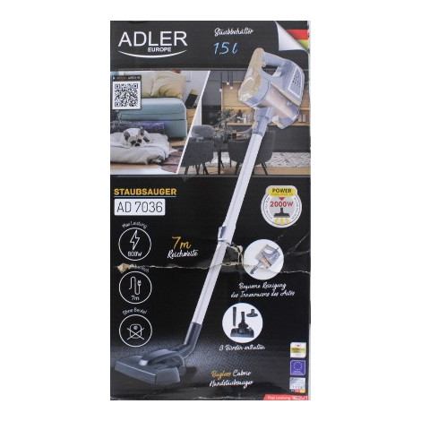 SALE OUT. | Adler | Vacuum Cleaner | AD 7036 | Corded operating | Handstick and Handheld | 800 W | - V | Operating radius 7 m | 