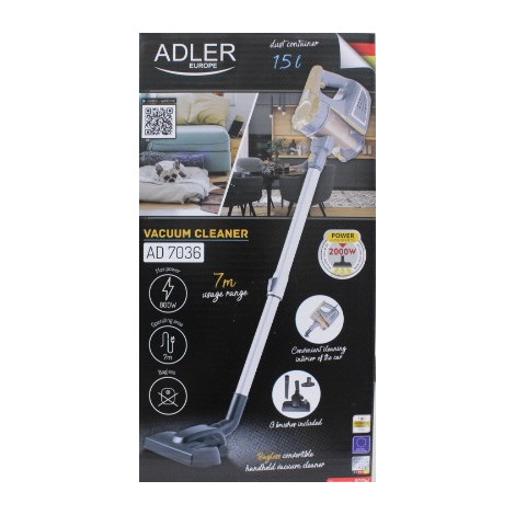 SALE OUT. | Adler | Vacuum Cleaner | AD 7036 | Corded operating | Handstick and Handheld | 800 W | - V | Operating radius 7 m | 