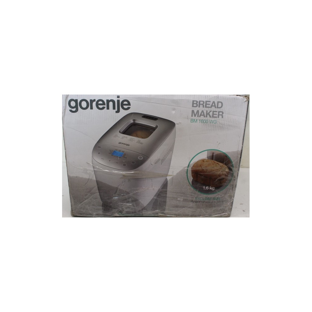 SALE OUT. Gorenje | Bread maker | BM1600WG | Power 850 W | Number of programs 16 | Display LCD | White/Silver | DAMAGED PACKAGIN
