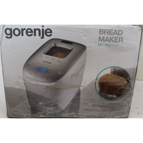 SALE OUT. Gorenje | Bread maker | BM1600WG | Power 850 W | Number of programs 16 | Display LCD | White/Silver | DAMAGED PACKAGIN