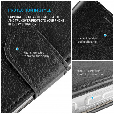 Fixed Opus | Book Case | Xiaomi | Redmi 15 4G/5G | Synthetic leather | Black