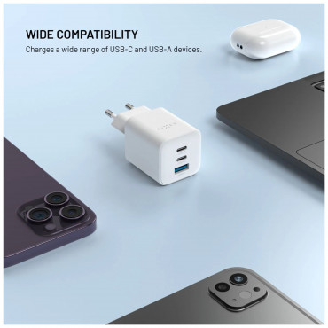 Fixed Mini 2x USB-C and USB GaN Charger 65W