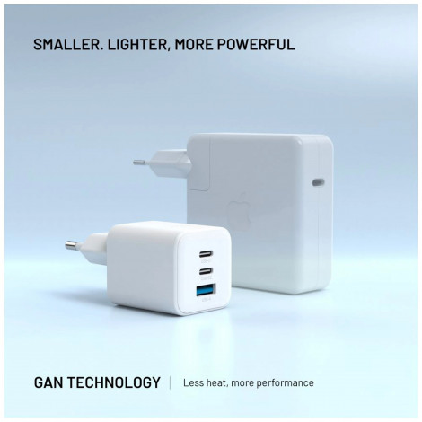 Fixed Mini 2x USB-C and USB GaN Charger 65W