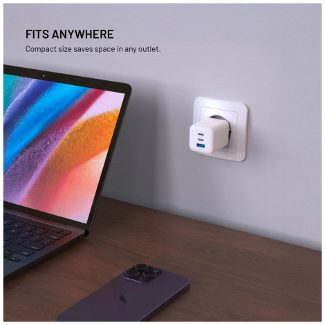 Fixed Mini 2x USB-C and USB GaN Charger 65W