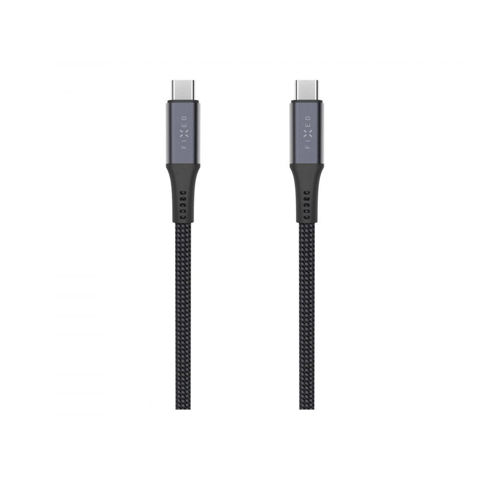 Fixed Braided Cable USB-C/USB-C, 2m, USB4 gen2 20Gbps, 4K 60Hz, 240W | FIXDBP-CC2-GR