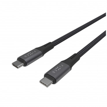 Fixed Braided Cable USB-C/USB-C, 2m, USB4 gen2 20Gbps, 4K 60Hz, 240W | FIXDBP-CC2-GR