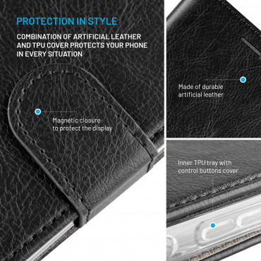 Fixed Opus | Book Case | Xiaomi | 17 Ultra | Synthetic leather | Black