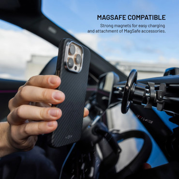 Fixed Back cover | Apple | iPhone 17 | Aramid fibers | Black | MagVelar with MagSafe