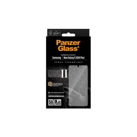 PanzerGlass Ceramic Screen Protector Samsung New Galaxy S26 Plus | Ultra-Wide Fit w. EasyAligner | PanzerGlass