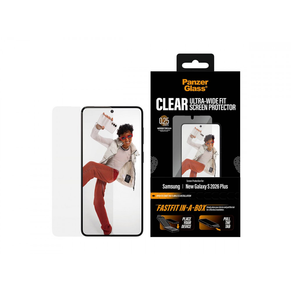 PanzerGlass Screen Protector Samsung New Galaxy S26 Plus | Ultra-Wide Fit w. FASTFIT IN-A-BOX | PanzerGlass