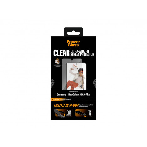 PanzerGlass Screen Protector Samsung New Galaxy S26 Plus | Ultra-Wide Fit w. FASTFIT IN-A-BOX | PanzerGlass