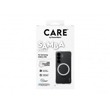 CARE by PanzerGlass Samba Case Transparent w. White Qi Samsung New Galaxy S26 | PanzerGlass