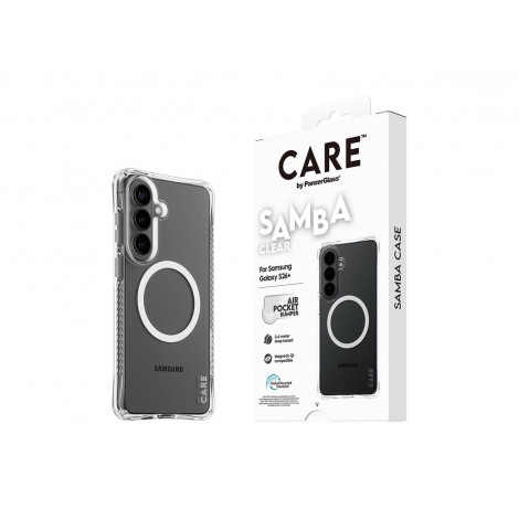 CARE by PanzerGlass Samba Case Transparent w. White Qi Samsung New Galaxy S26 Plus | PanzerGlass