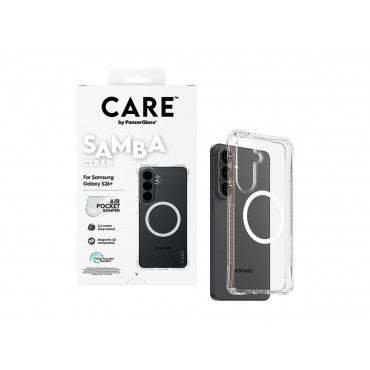 CARE by PanzerGlass Samba Case Transparent w. White Qi Samsung New Galaxy S26 Plus | PanzerGlass