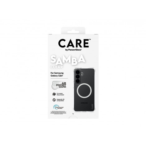 CARE by PanzerGlass Samba Case Transparent w. White Qi Samsung New Galaxy S26 Plus | PanzerGlass