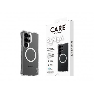 CARE by PanzerGlass Samba Case Transparent w. White Qi Samsung New Galaxy S26 Ultra | PanzerGlass