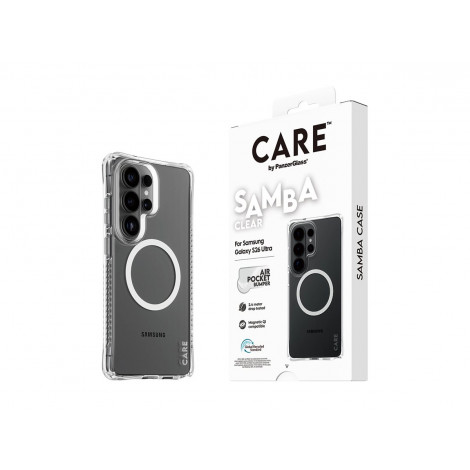CARE by PanzerGlass Samba Case Transparent w. White Qi Samsung New Galaxy S26 Ultra | PanzerGlass