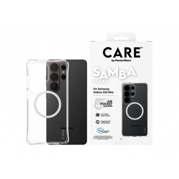 CARE by PanzerGlass Samba Case Transparent w. White Qi Samsung New Galaxy S26 Ultra | PanzerGlass