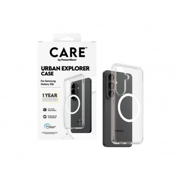 CARE by PanzerGlass Urban Explorer Case Transparent w. White Qi Samsung New Galaxy S26 | PanzerGlass