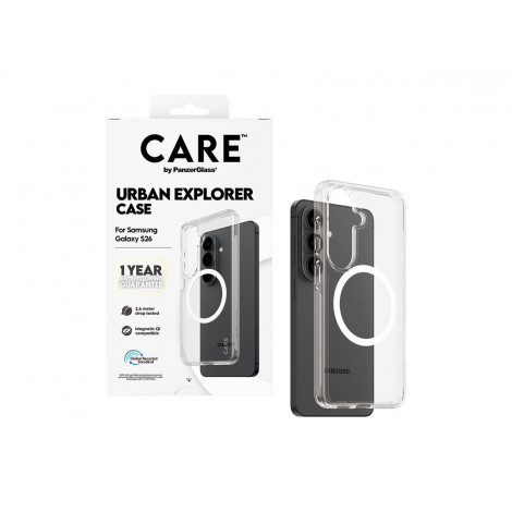 CARE by PanzerGlass Urban Explorer Case Transparent w. White Qi Samsung New Galaxy S26 | PanzerGlass