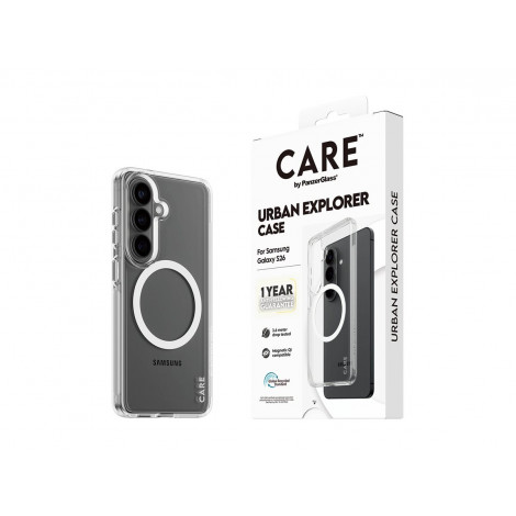 CARE by PanzerGlass Urban Explorer Case Transparent w. White Qi Samsung New Galaxy S26 | PanzerGlass