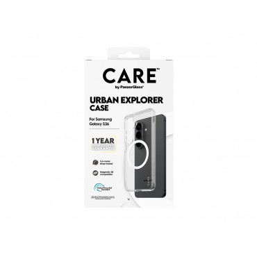CARE by PanzerGlass Urban Explorer Case Transparent w. White Qi Samsung New Galaxy S26 | PanzerGlass