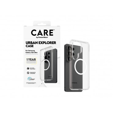 CARE by PanzerGlass Urban Explorer Case Transparent w. White Qi Samsung New Galaxy S26 Ultra | PanzerGlass