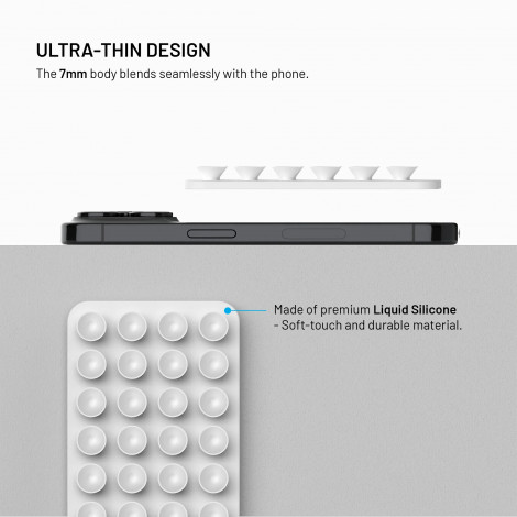 Fixed MagSafe holder with suction cups | Cup holder | Liquid silicone | White