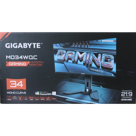 SALE OUT. GIGABYTE MONITOR 34" MO34WQC EK | SALE OUT. SALE OUT. MO34WQC EK1 | 34 " | OLED | WQHD | 175 Hz | 0.03 ms | 3440 x 144