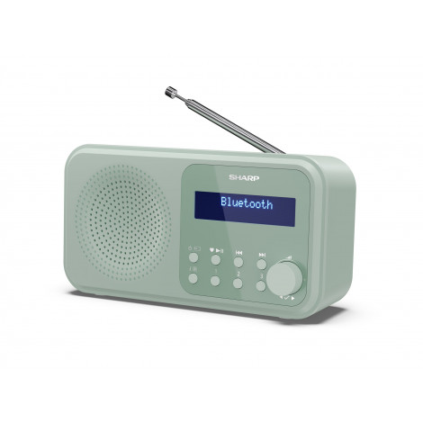 Sharp DR-P420(GN) Tokyo Portable Digital Radio, FM/DAB/DAB+, Bluetooth 5.0, USB or Battery Powered, Aquamarine Green | Sharp