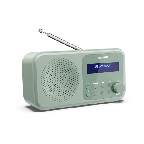 Sharp DR-P420(GN) Tokyo Portable Digital Radio, FM/DAB/DAB+, Bluetooth 5.0, USB or Battery Powered, Aquamarine Green | Sharp