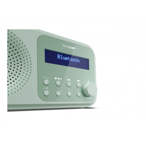Sharp DR-P420(GN) Tokyo Portable Digital Radio, FM/DAB/DAB+, Bluetooth 5.0, USB or Battery Powered, Aquamarine Green | Sharp